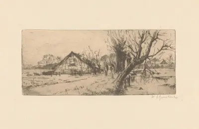 Gård i Voorburg av Willem Adrianus Grondhout