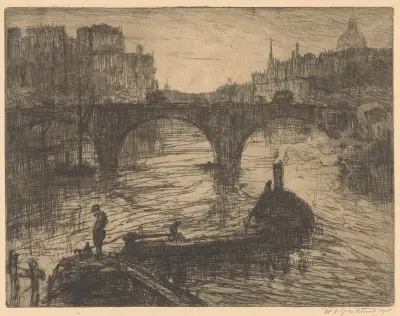 Brug over de Theems in Londen av Willem Adrianus Grondhout