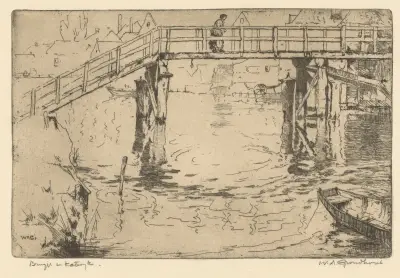 Brugje in Katwijk av Willem Adrianus Grondhout
