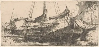 Laakhaven en Laakmolen in Den Haag av Willem Adrianus Grondhout