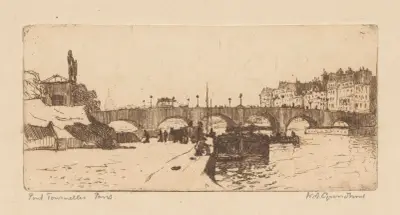 Pont de la Tournelle i Paris av Willem Adrianus Grondhout