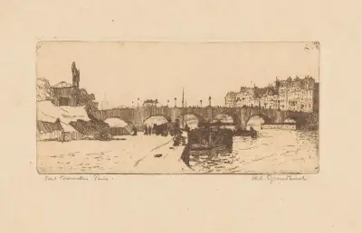 Pont de la Tournelle i Paris av Willem Adrianus Grondhout
