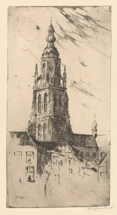 Tornet i Grote Kerk i Breda av Willem Adrianus Grondhout