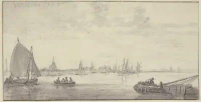 Ansicht von Willemstad, Gemeinde Moerdijk av Aelbert Cuyp