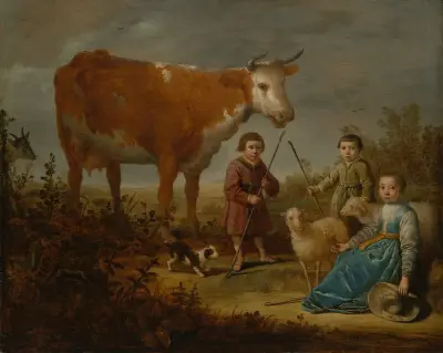 Kinder und eine Kuh von Aelbert Cuyp