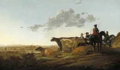 Landscape with Herdsmen av Aelbert Cuyp