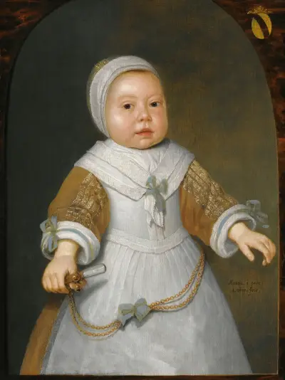 Portrait Of A One-Year-Old Girl Of The Van Der Burch Family av Aelbert Cuyp