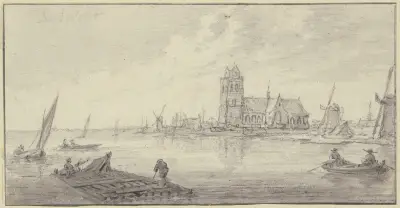 Rafters off Dordrecht av Aelbert Cuyp