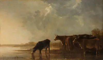 River Landscape with Cows av Aelbert Cuyp