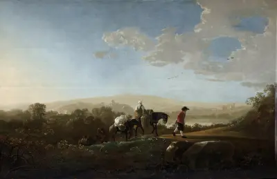 Wędrowcy w pagórkowatym krajobrazie, Aelbert Cuyp