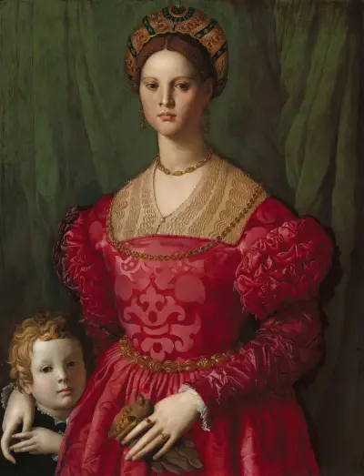 A Young Woman and Her Little Boy av Agnolo Bronzino