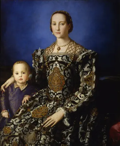 Portrait Of Eleanor Of Toledo With Her Son Giovanni De’ Medici av Agnolo Bronzino