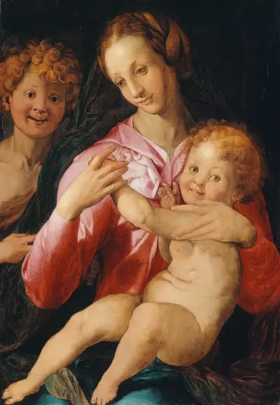 Virgin and Child with the Young Saint John the Baptist av Agnolo Bronzino