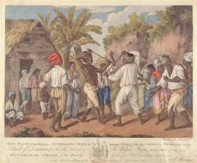 A Cudgelling Match between English and French Negroes in the Island of Dominica av Agostino Brunias