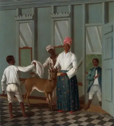 Servants Washing A Deer av Agostino Brunias