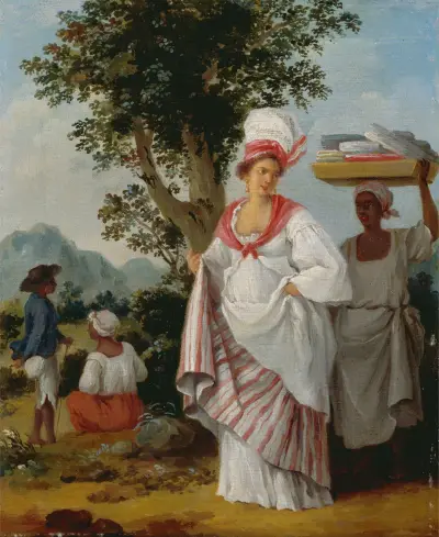 West Indian Creole Woman, With Her Black Servant av Agostino Brunias