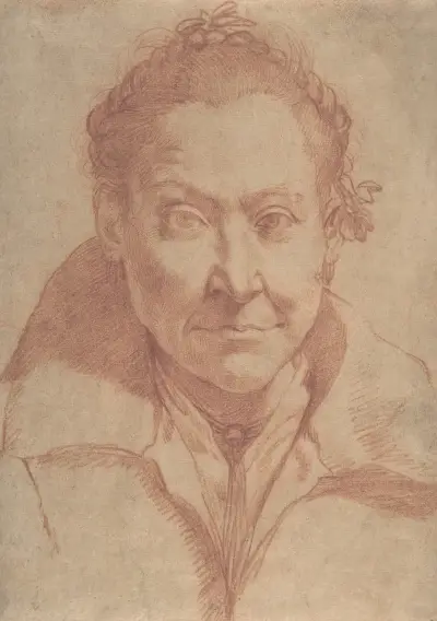 Bust-Length Portrait of a Woman av Agostino Carracci