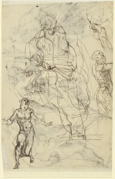 Studien zu einem Heiligen Hieronymus, 1602 – nr 1 av Agostino Carracci