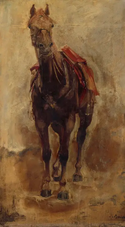 Étude de cheval pour le portrait équestre du comte de Palikao. av Paul-Jacques-Aimé Baudry