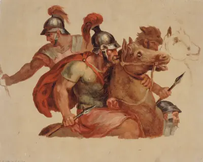 Études de cavaliers antiques, d’après Charles Le Brun av Paul-Jacques-Aimé Baudry