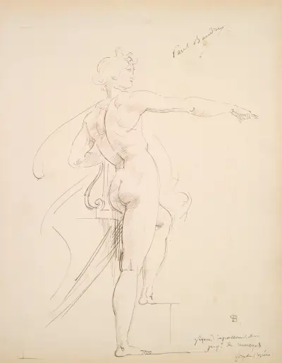 Study of Apollo for Marsyas (recto) av Paul-Jacques-Aimé Baudry