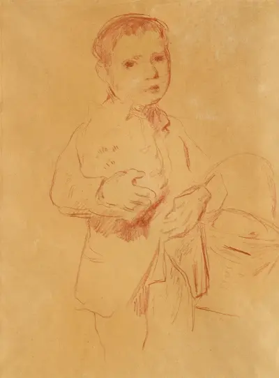 Boy with a basket av Albert Anker