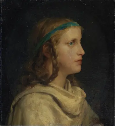 Portrait Of A Girl In Profile av Albert Anker