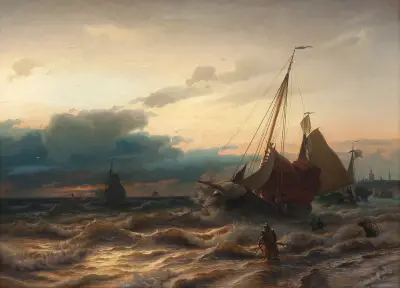 Storm off the Dutch Coast. Scene from Scheveningen av Albert Berg
