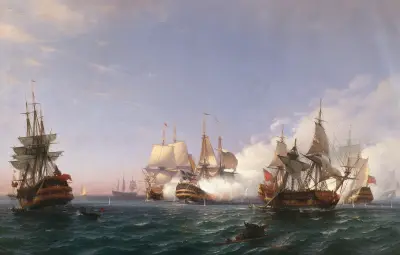 The Öland, Fighting with English Men-of-War in 1704 av Albert Berg
