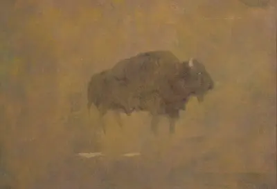 Buffalo in a Sandstorm av Albert Bierstadt