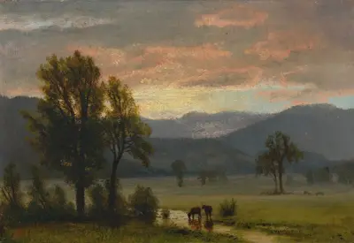 Landscape With Cattle av Albert Bierstadt