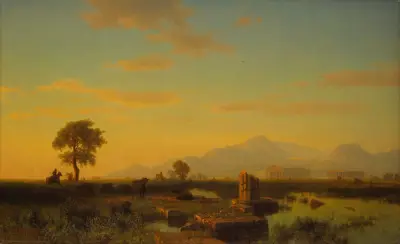 Ruins of Paestum av Albert Bierstadt
