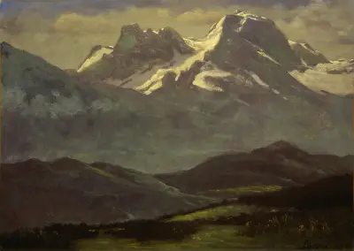 Sommarsnö på topparna av Albert Bierstadt