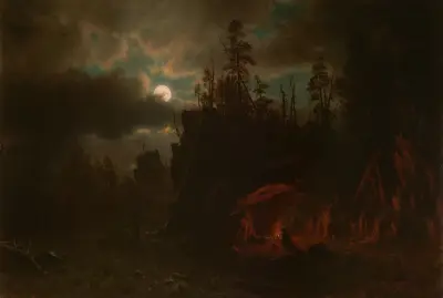 The Trappers’ Camp av Albert Bierstadt