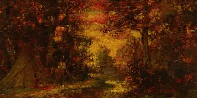 Tipi im Sonnenuntergang von Ralph Albert Blakelock