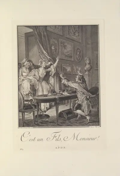 C’est un fils, Monsieur (J. C. Baquoy after J. M. Moreau le Jeune) av Albert Christophle