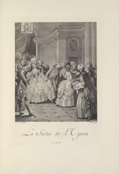 La Sortie de l’Opéra (G. Malbeste after J. M. Moreau le Jeune) av Albert Christophle