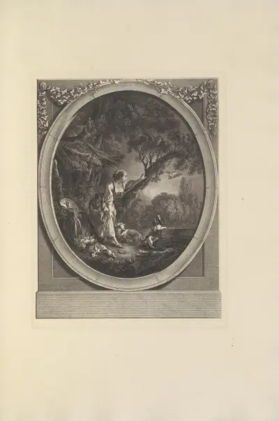 Postens ankomst (J. F. Beauvarlet efter F. Boucher) av Albert Christophle