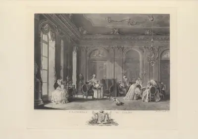 L’Assemblée au Salon (F. Dequevauviller after N. Lavreince) av Albert Christophle