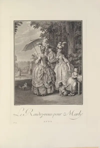 Le Rendez-vous pour Marly (C. Guttenberg after J. M. Moreau le Jeune) av Albert Christophle