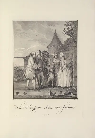 Le Seigneur chez son Fermier (J. L. Delignon after J. M. Moreau le Jeune) av Albert Christophle