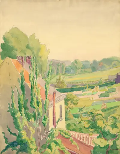 Landschap in aquarel, 1917 – nr 1 av Albert Daenens