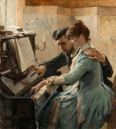 Vid pianot av Albert Edelfelt
