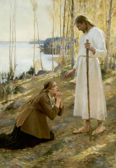 Kristus och Maria Magdalena av Albert Edelfelt