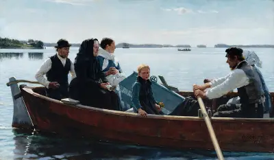 Převoz dětské rakve (Dětský pohřeb), Albert Edelfelt
