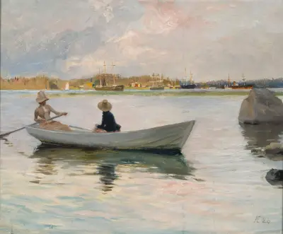 Girls in a Rowing Boat von Albert Edelfelt