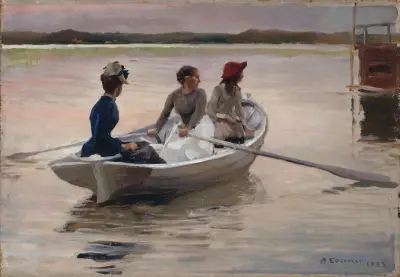 Girls in a Rowing Boat (Summer in the Archipelago) von Albert Edelfelt