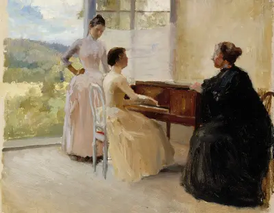 Im Salon auf Haikko, Studie von Albert Edelfelt