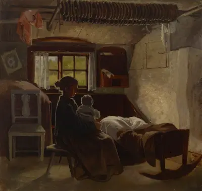 Interieur aus einer neuländischen Stube von Albert Edelfelt