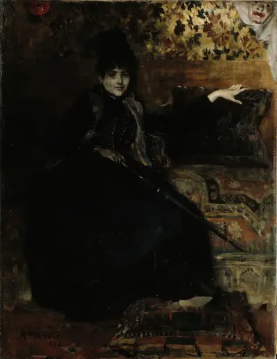 Lady In Black, Seated (Thérèse Noire) av Albert Edelfelt